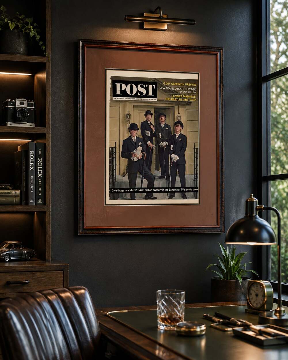 Vintage 1964 The Saturday Evening Post Magazine Cover The Beatles, Framed